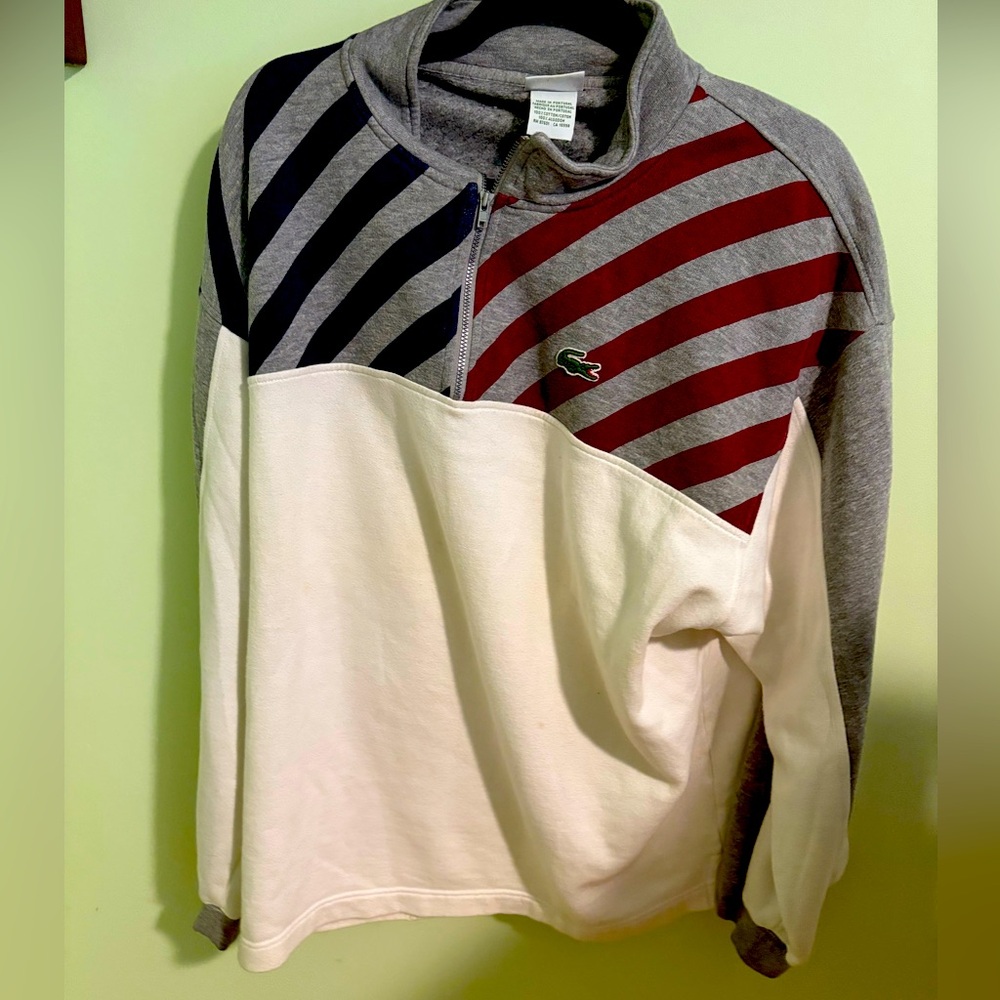 Vintage Lacoste Striped Quarter Zip